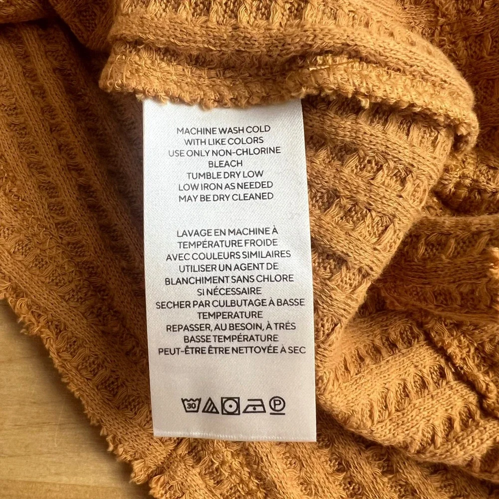 Free People Top‎ Canyon Moon Juicy Size M Orange Off Shoulder Waffle Knit New